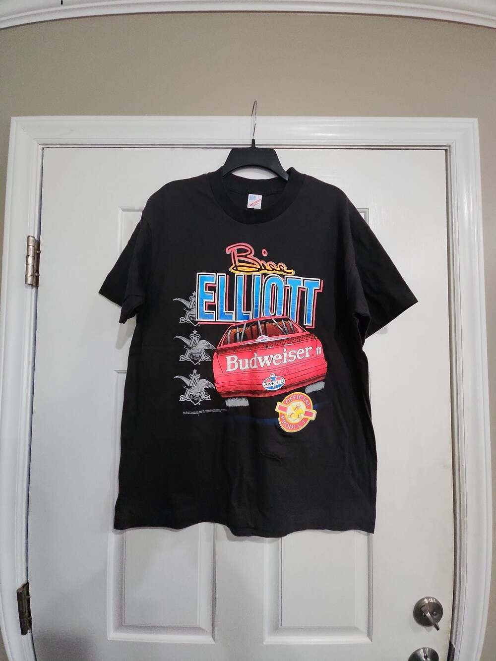Vintage 90s Bill Elliott Budweiser NASCAR T-Shirt Size XL